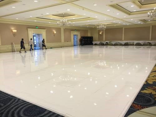 California Portable Dance Floor | White Laminate Dance Floor Kit | 4'x4' Panels