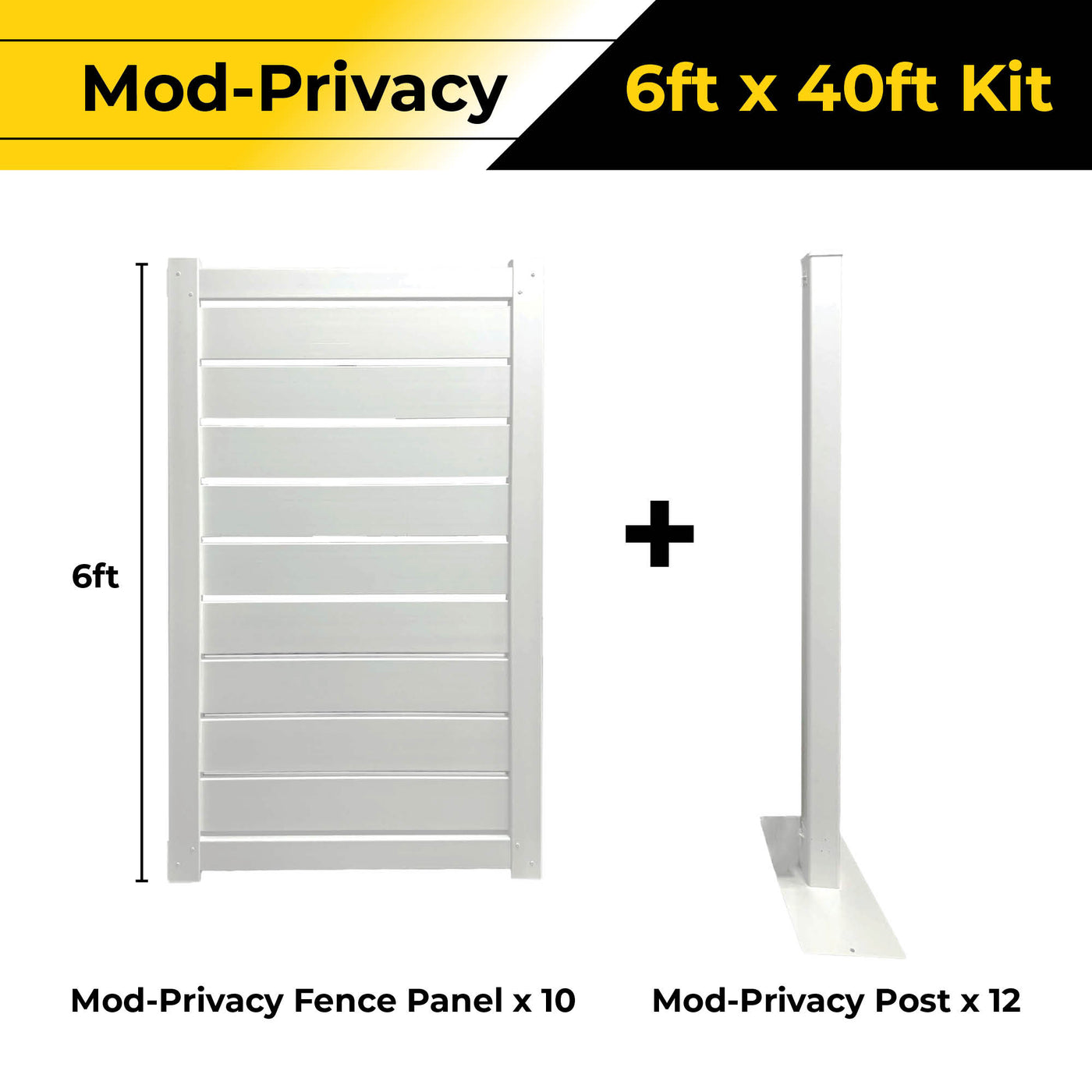 Mod-Privacy 6'x40' Kit | 10 Panels, 12 Posts
