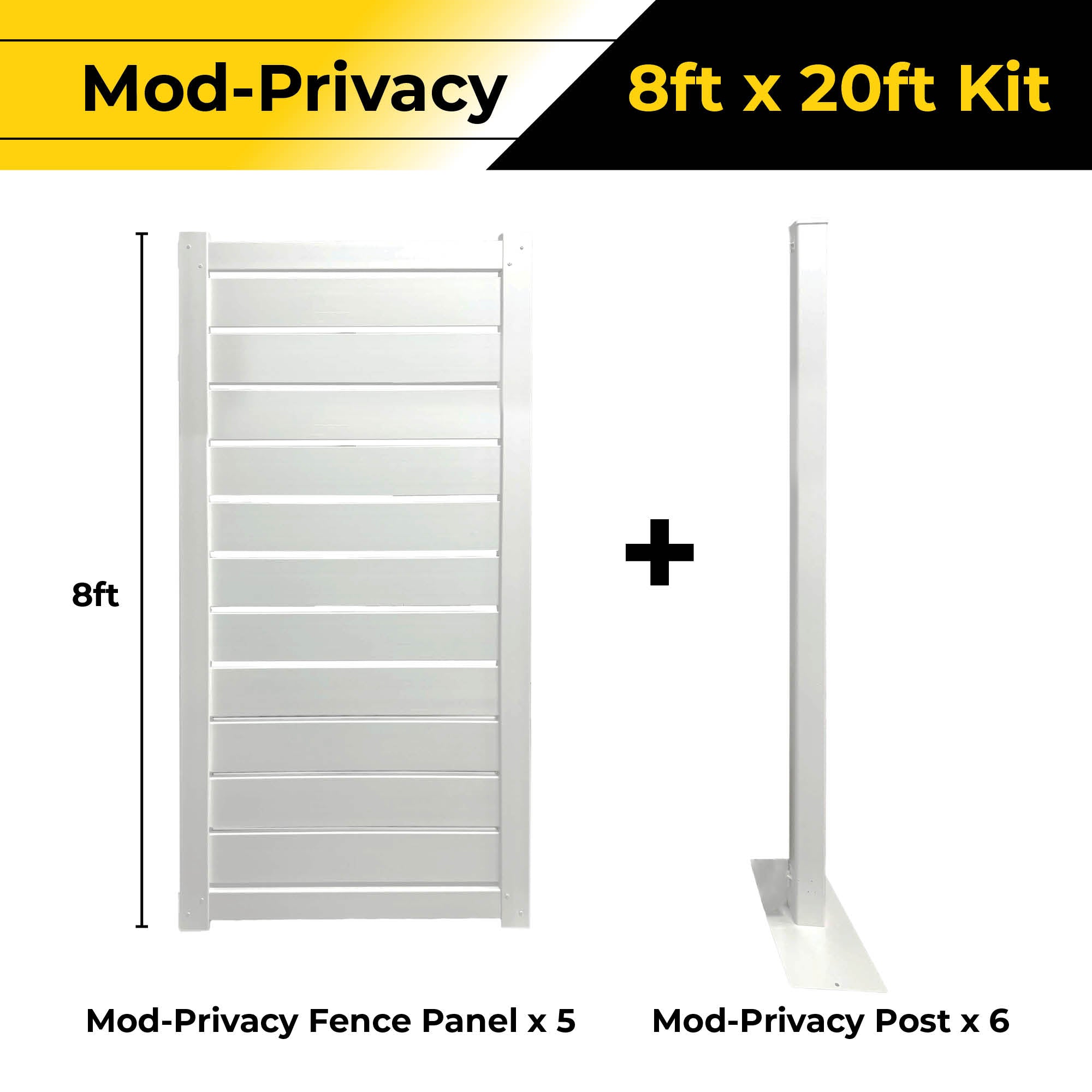 Mod Panel Frames Mod-Privacy 8'x20' Kit | 5 Panels, 6 Posts – Mod-Fence Systems